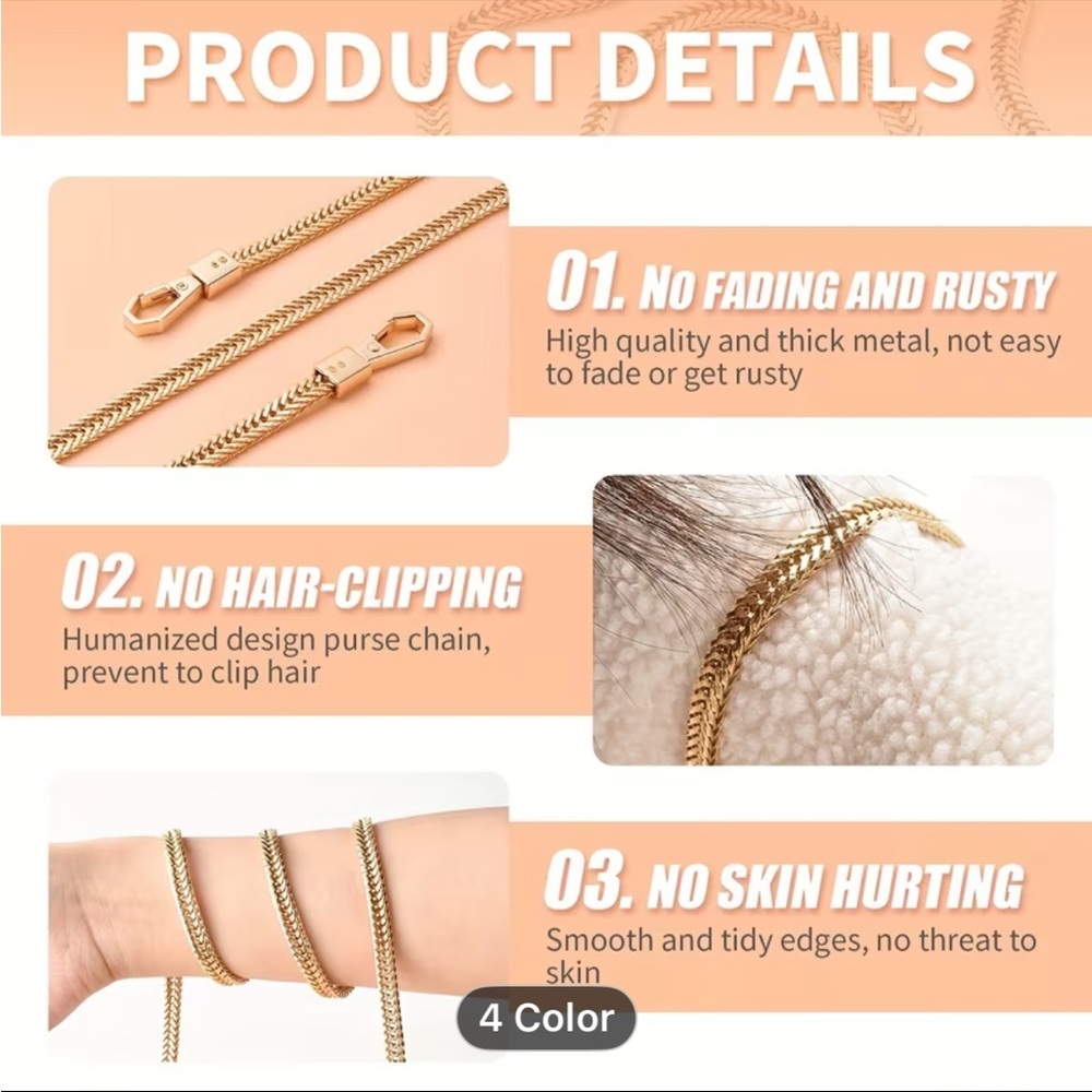 Gold Tone Chain for Handbag - Picture 4 of 5